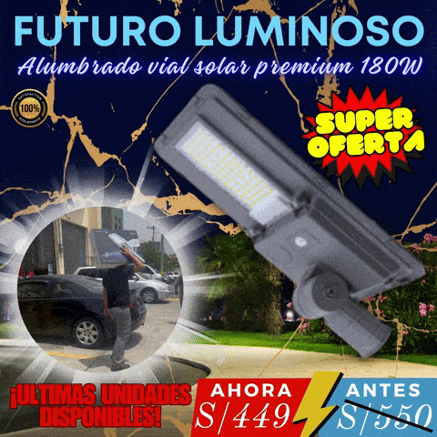 ALUMBRADO VIAL SOLAR PREMIUM 180W