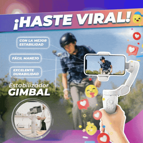 ESTABILIZADOR INTELIGENTE GIMBAL DE 3 EJES PARA CELULARES