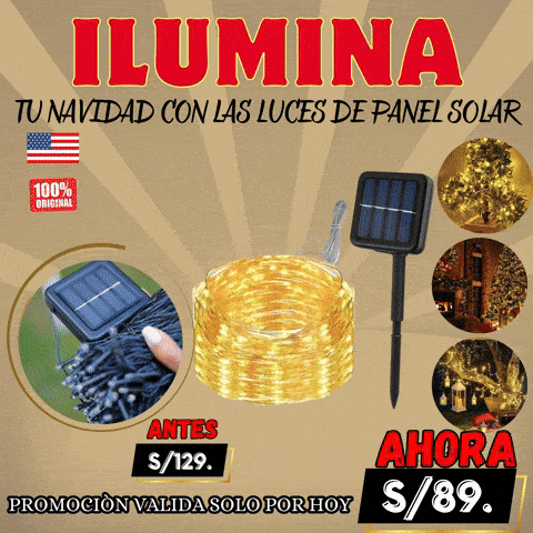 LUCES NAVIDEÑAS CON PANEL SOLAR