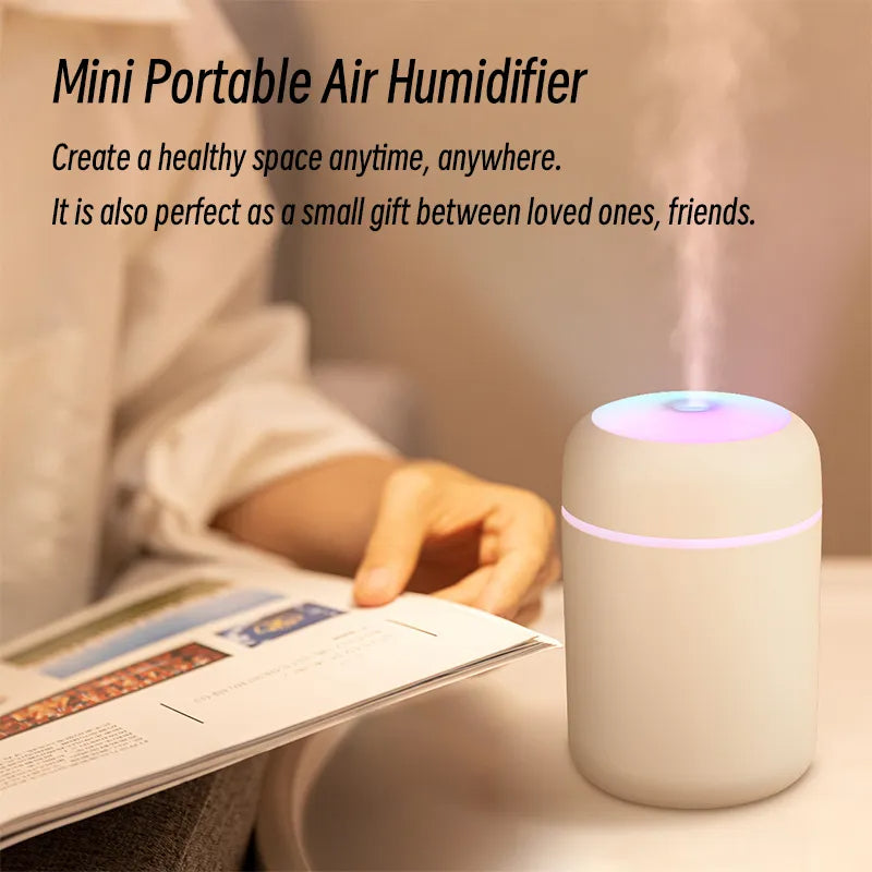 Humidificador de aire H2O de 300ml, difusor de Aroma portátil Mini USB con niebla fría para dormitorio, hogar, coche, purificador de plantas, Humificador