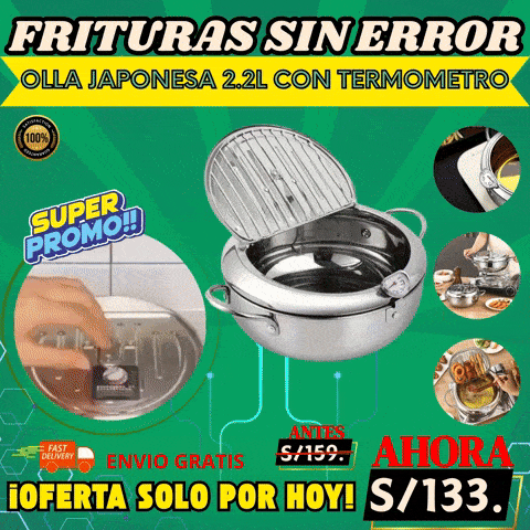 OLLA JAPONESA 2.2L CON TERMÓMETRO PARA FRITURA