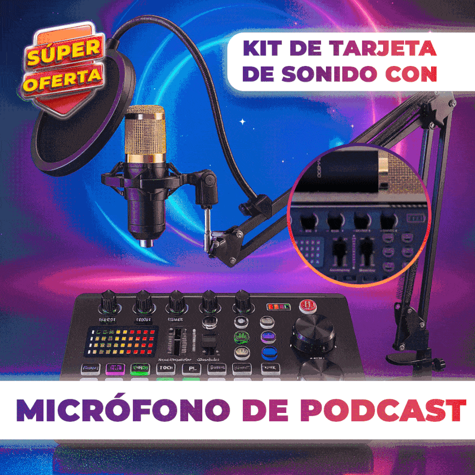 KIT DE TARJETA DE SONIDO DE MÍCROFONO DE PODCAST