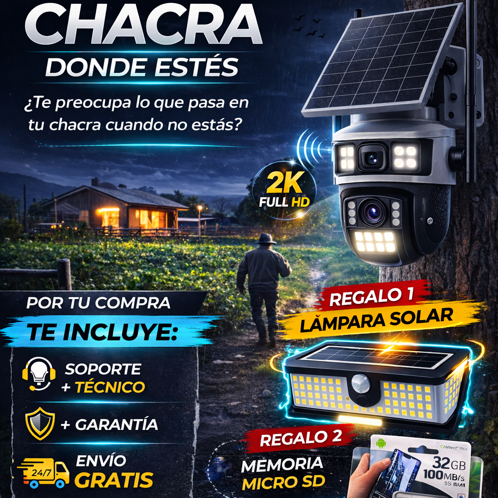 CÁMARA SOLAR INTELIGENTE 4G DE 3 LENTES