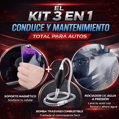 EL KIT 3 EN 1 CONDUCE Y MANTENIMIENTO TOTAL PARA AUTOS
