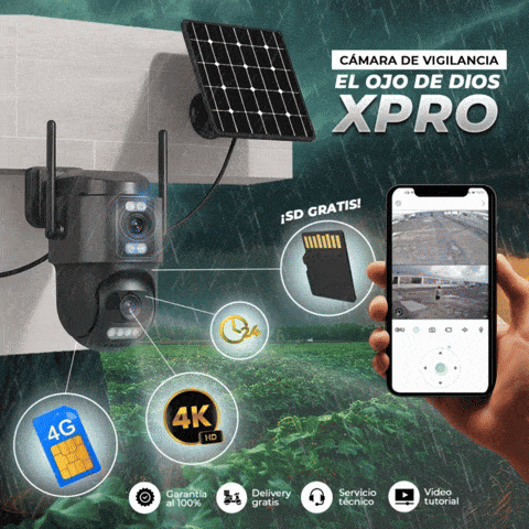 CAMARA SOLAR CON CHIP CON INTELIGENCIA ARTIFICAIL 4K ULTRA PRO