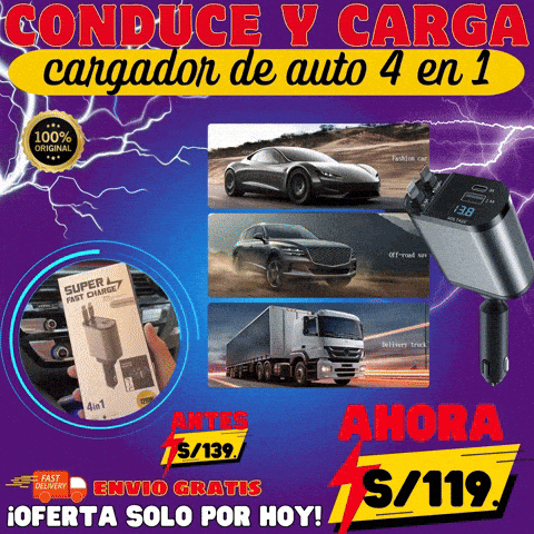 CARGADOR RETRACTIL 4 EN 1 PARA AUTOS
