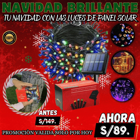 LUCES NAVIDEÑAS CON PANEL SOLAR