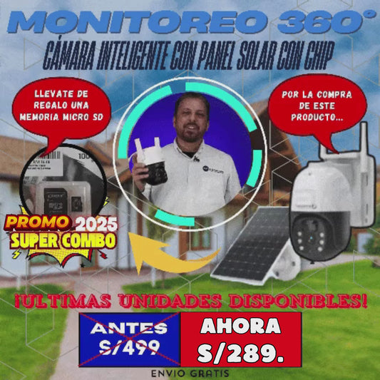 CÁMARA INTELIGENTE CON PANEL SOLAR CON CHIP